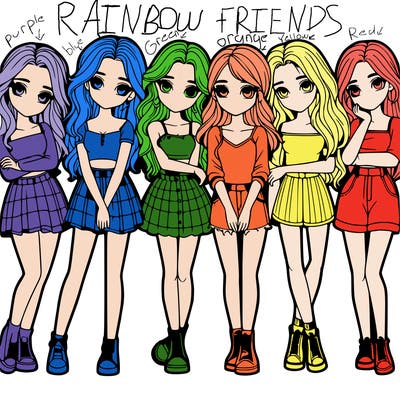 a group of girls realistic