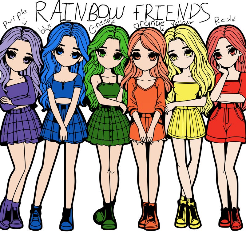 a group of girls realistic