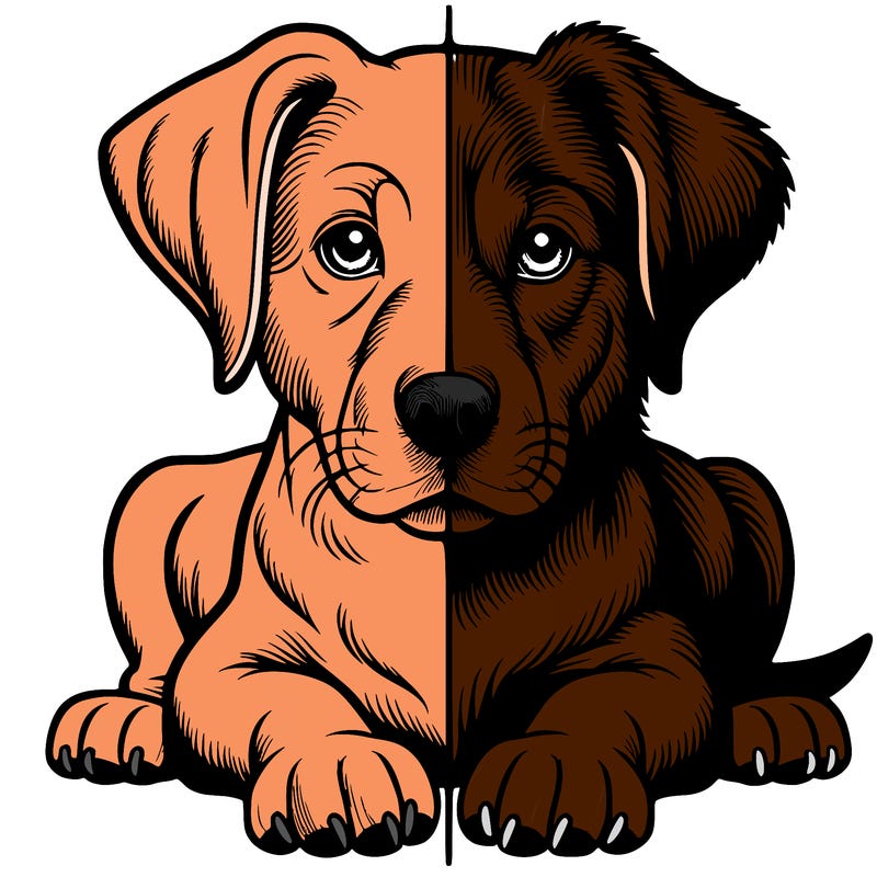 realistic dog split picture