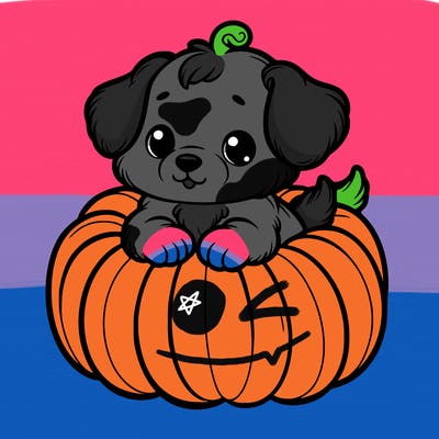 cute little puppy in a pumpkin