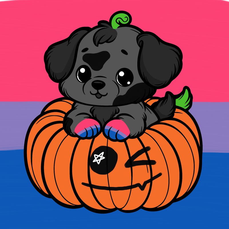 cute little puppy in a pumpkin