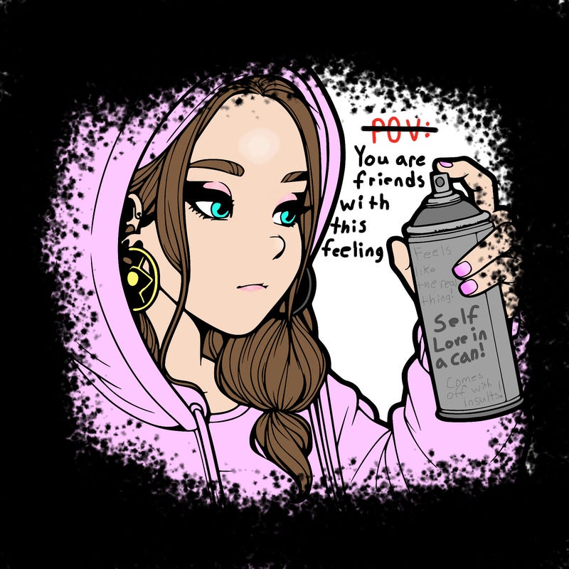 a realistic girl, spray painting