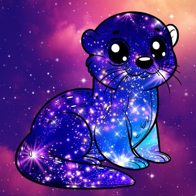otter, big eyes, full body