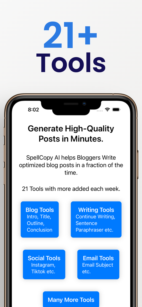 Undetectable AI° - Undetectable AI app interface showing categories for blog writing, social media, and email marketing tools.
