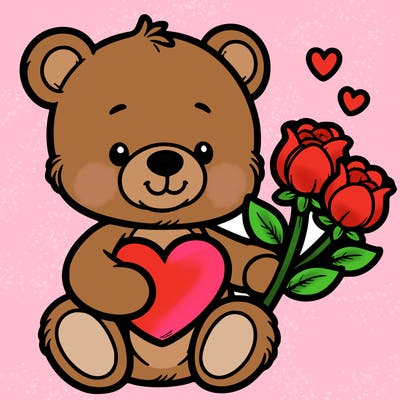 teddy bear a holding heart