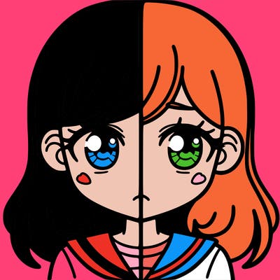 a split of a girl
