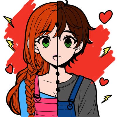 realistic girl boy split