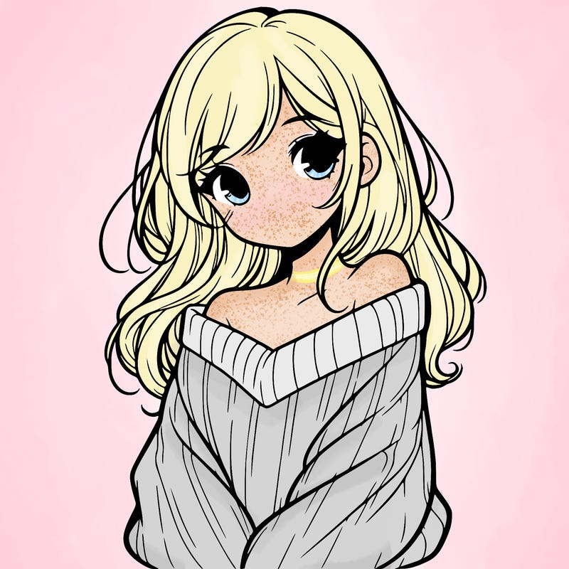 shy pretty girl wearing a sweater that is falling off one shoulder portrait