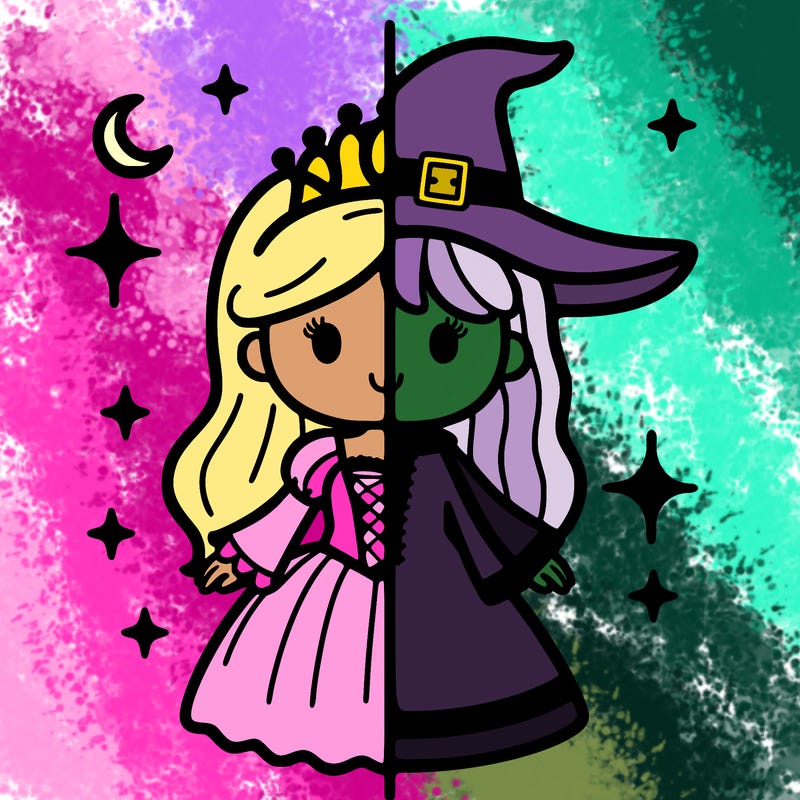 split princess and witch