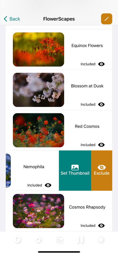 PhotoClock Pro - Customizing photo collections and thumbnails in the PhotoClock Pro app