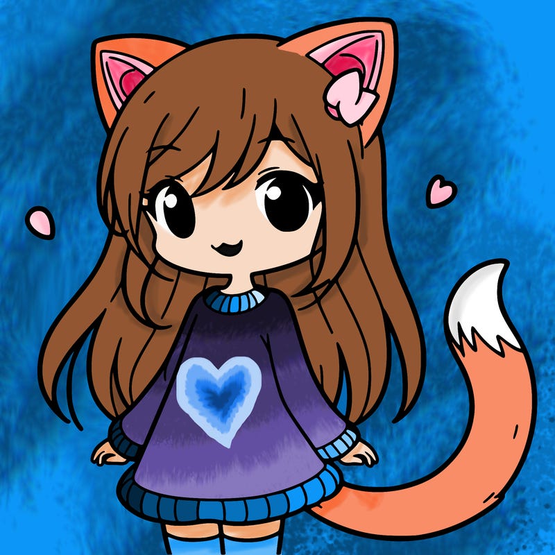 girl with cat ears and tail