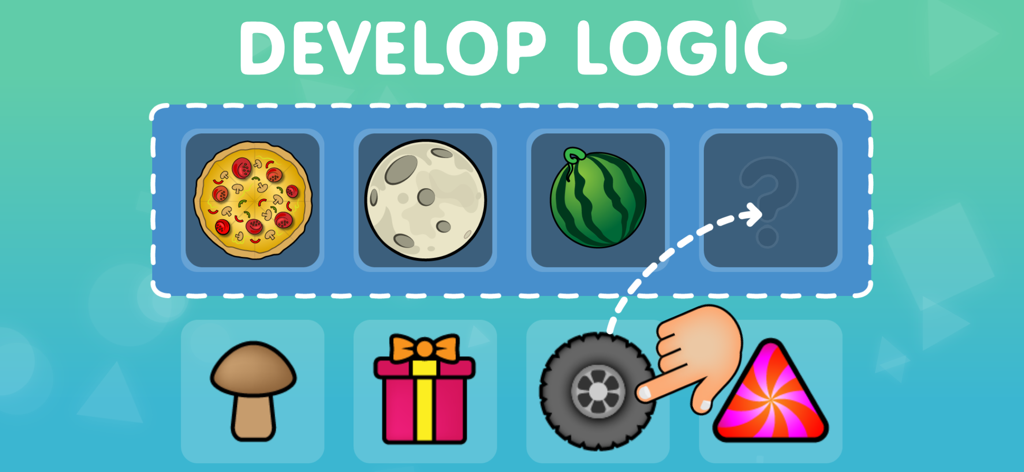 Baby learning games for kids - Juego educativo para niños pequeños que muestra un rompecabezas de emparejar formas para desarrollar habilidades cognitivas.