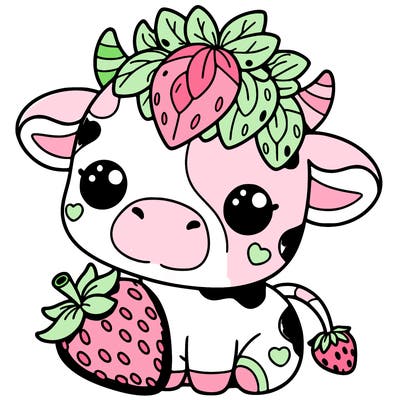 cute strawberry cow