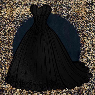 wedding dress-corset and a long and flowy skirt