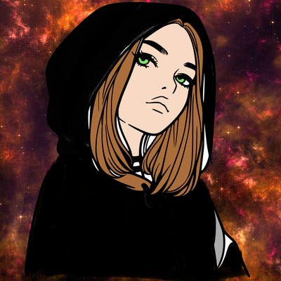 a realistic girl in a hoodie