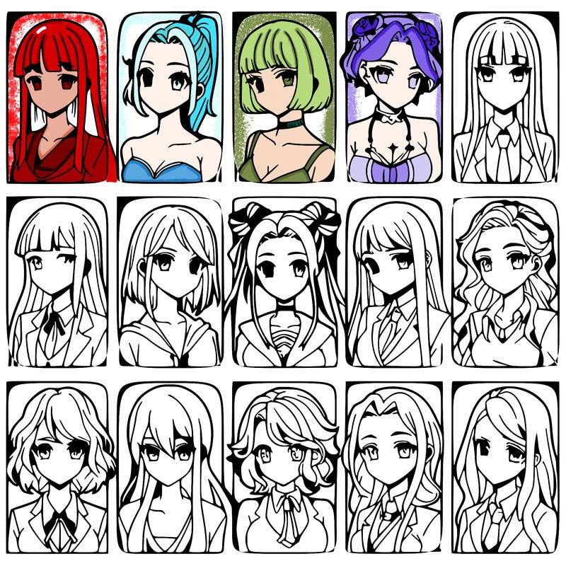 girls that look diffrent anime