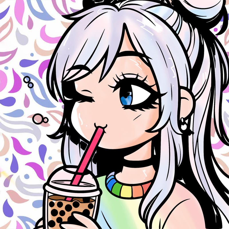 girl drinking boba