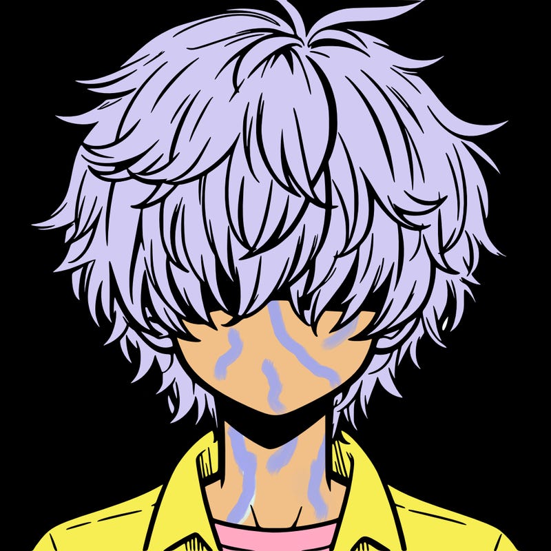 manga boy fluffy hair covering his eyes