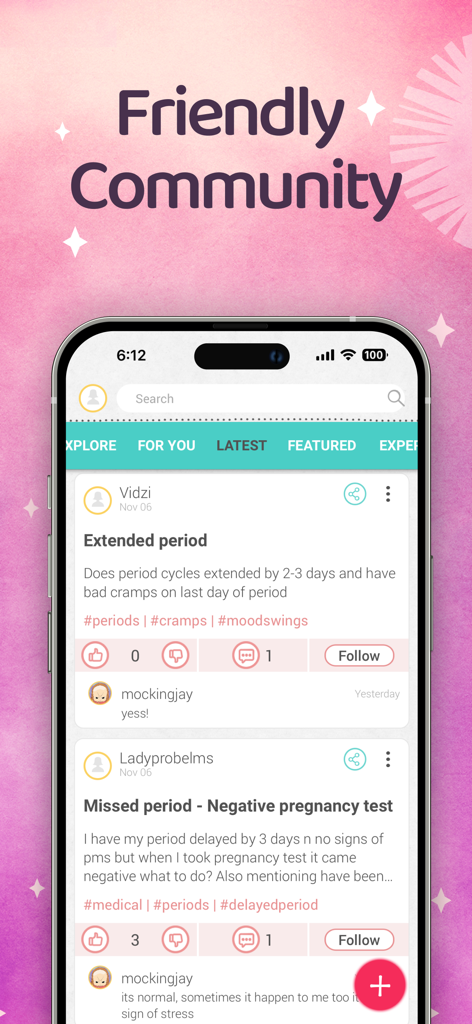Maya app friendly community forum for health discussions