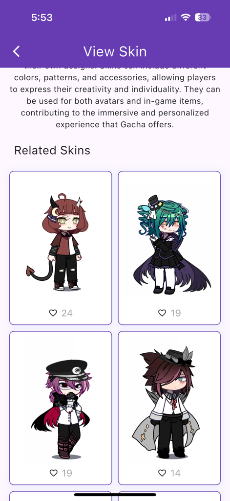 Outfits for Gacha OCs - A gallery of anime character outfit ideas and skins for Gacha OCs.