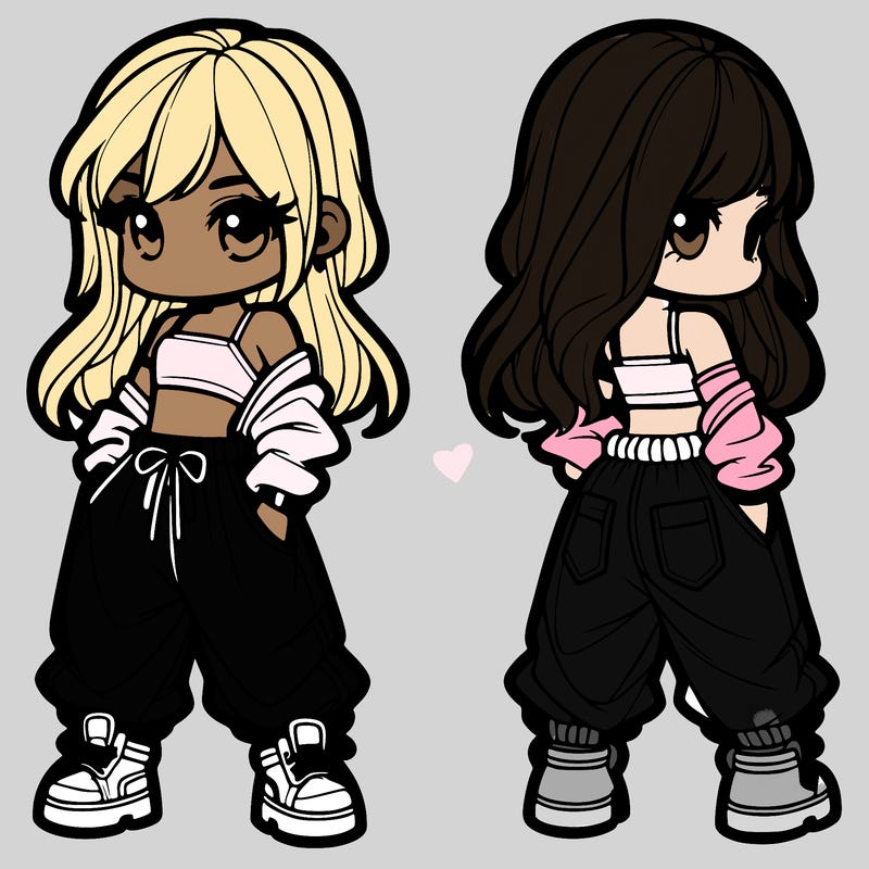 girl in crop top and baggy pants