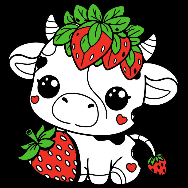 cute strawberry cow