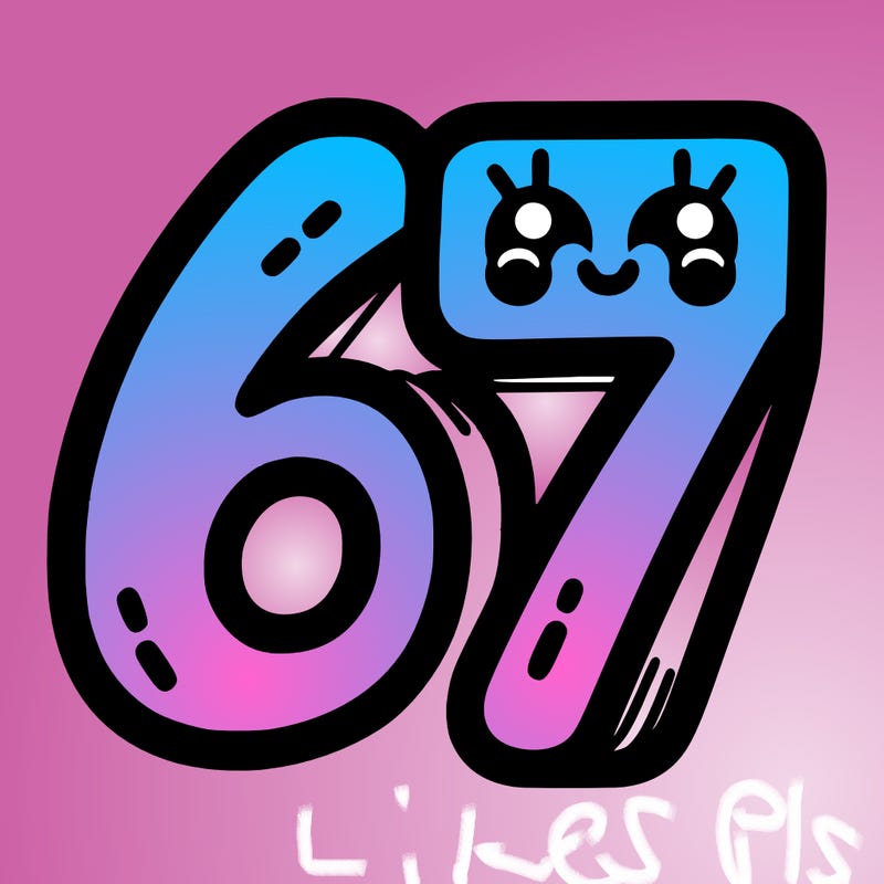 the numbers 67