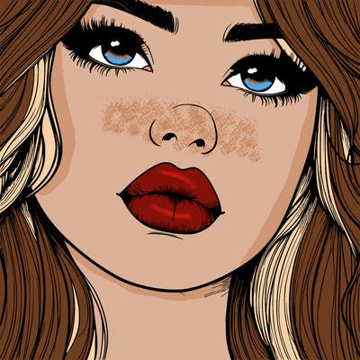 really realistic girl with lips