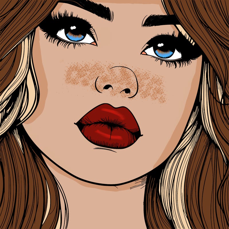 really realistic girl with lips