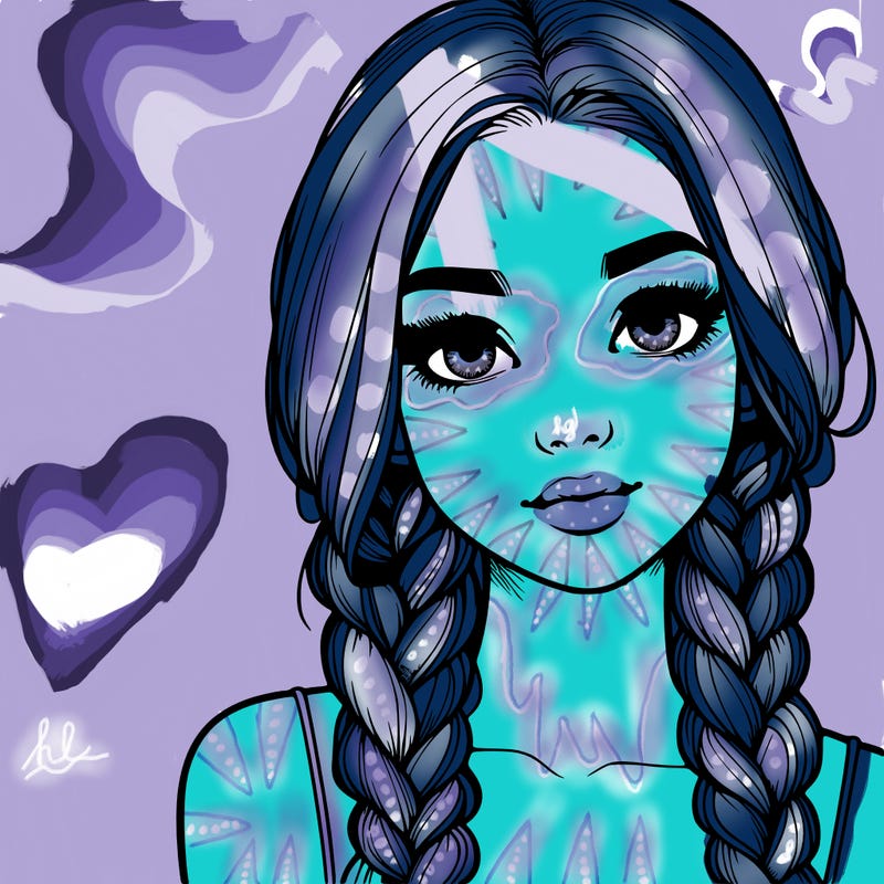 realistic girl with braids