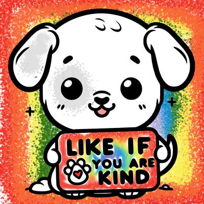 make a sign that says like if you are kind with a cute little dog