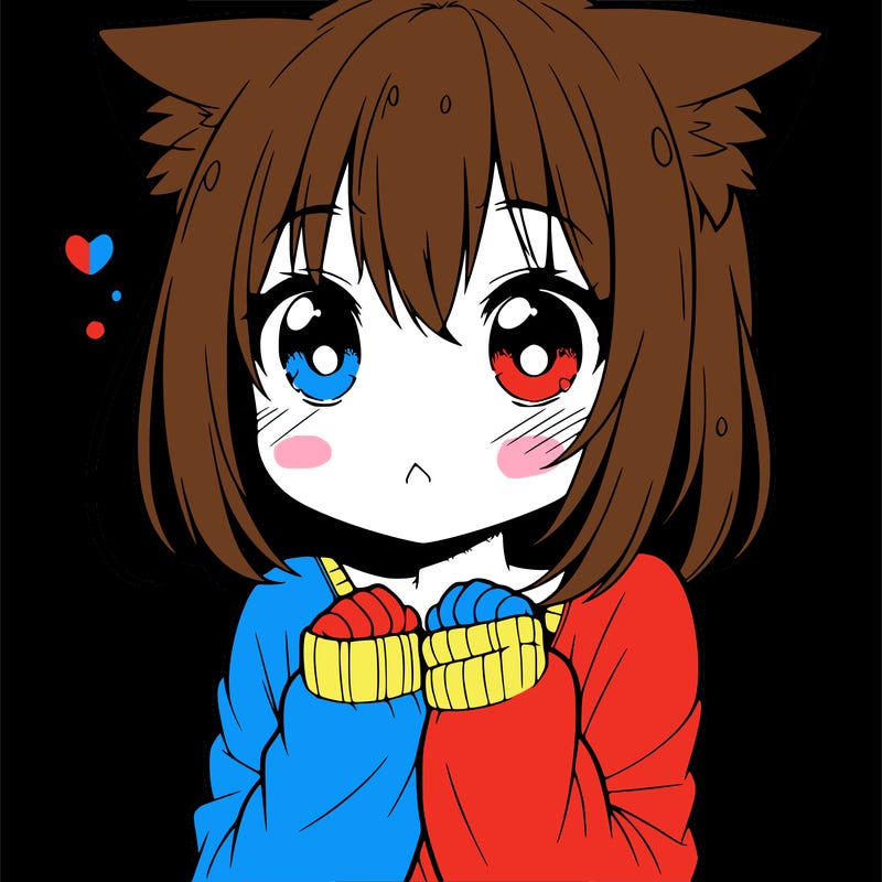 shy anime catgirl