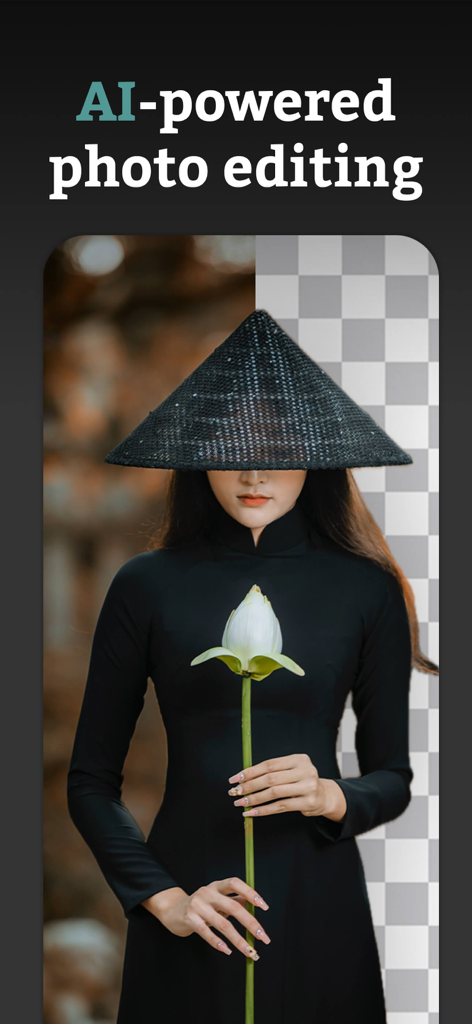 Logo Maker: Art Design Creator - Demonstration of AI-powered background removal tool in the Logo Maker app