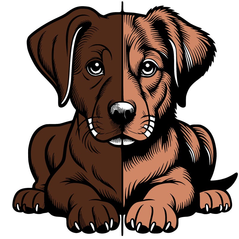 realistic dog split picture