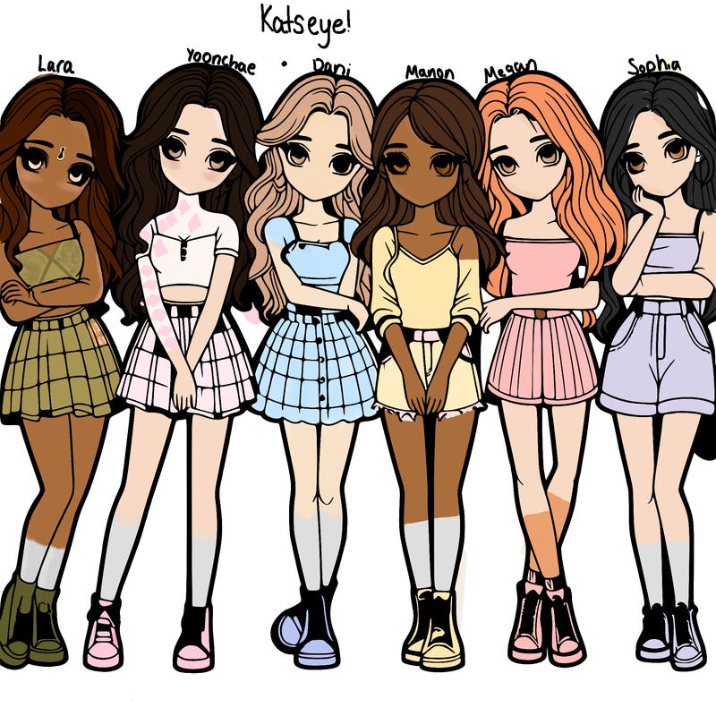 a group of girls realistic