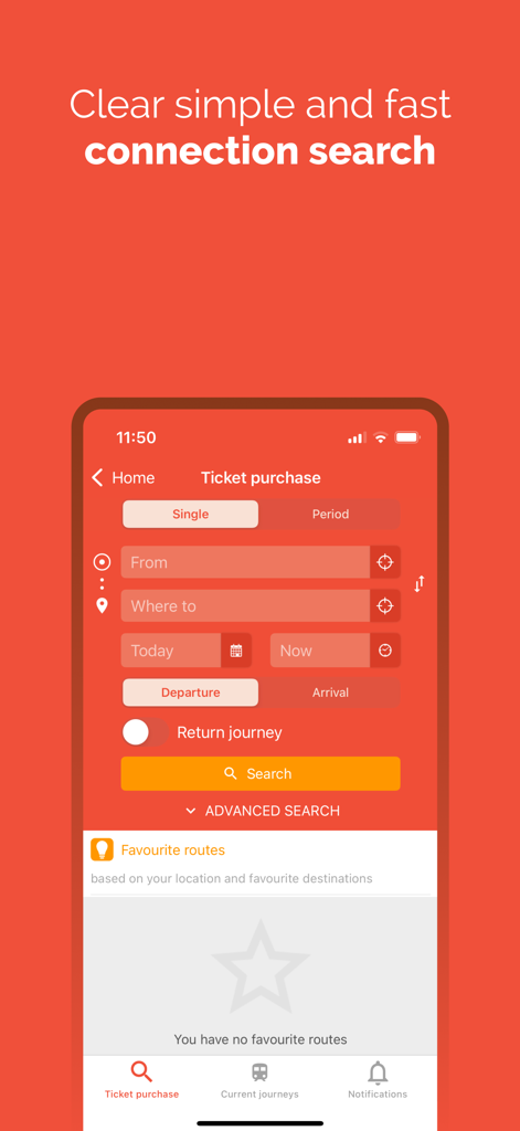 IDeme vlakom - IDeme vlakom app ticket purchase and train connection search interface