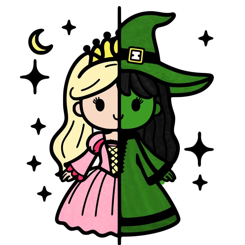 split princess and witch