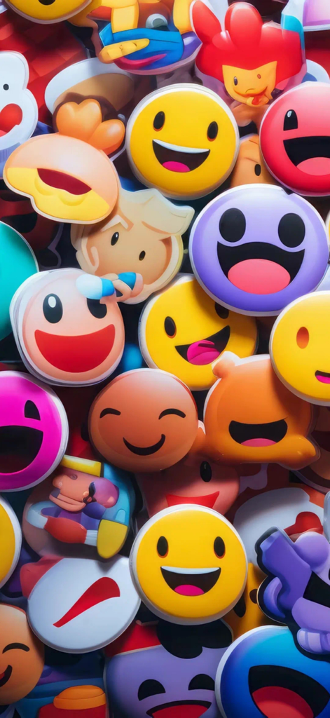 Emoji Keyboard - Face Bit Moji - Un collage vibrante de varias caras de emojis 3D y pegatinas de personajes