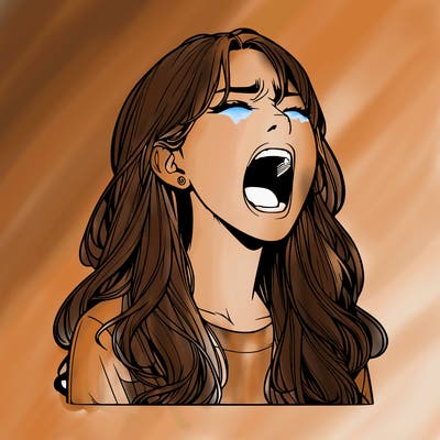 screaming realistic, girl