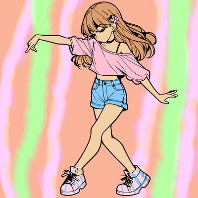 realistic girl danceing