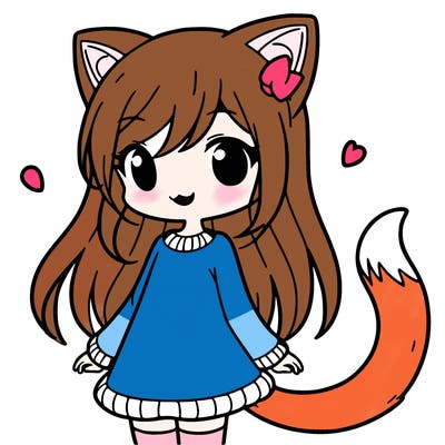 girl with cat ears and tail