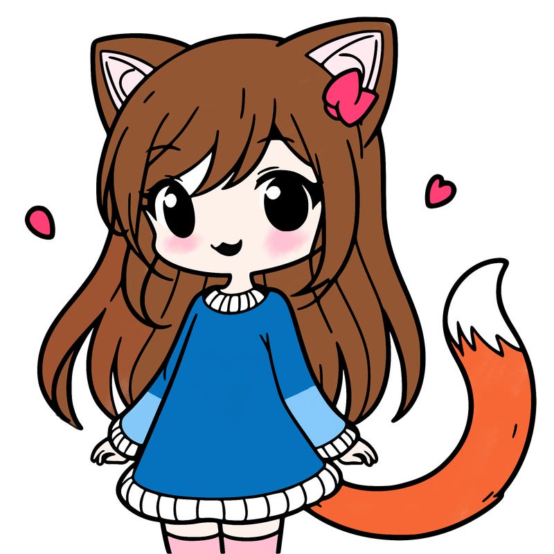 girl with cat ears and tail