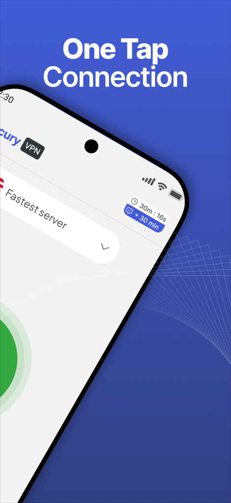 Free VPN Proxy - Unlimited - Free VPN Proxy app interface featuring one tap connection for fast internet access