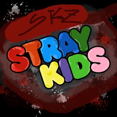 bubble letters saying stray kids