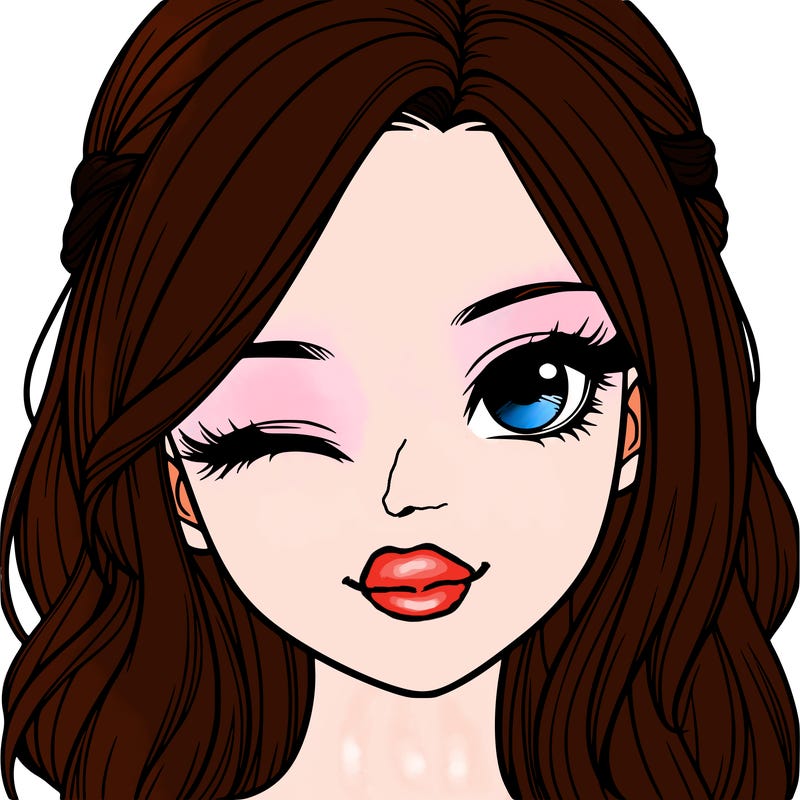 realistic girl winking