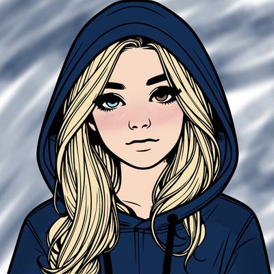 realistic girl with a hoodie