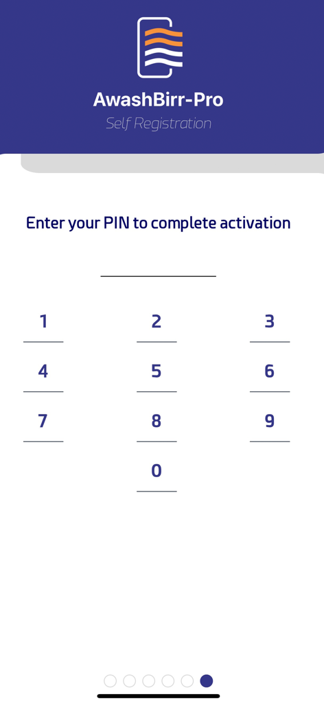 AwashBIRR Pro - AwashBIRR Pro self registration screen for PIN activation entry