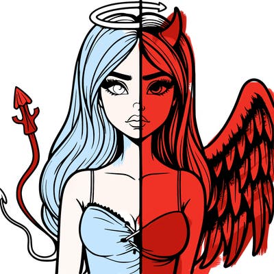 devil vs angel realistic girl