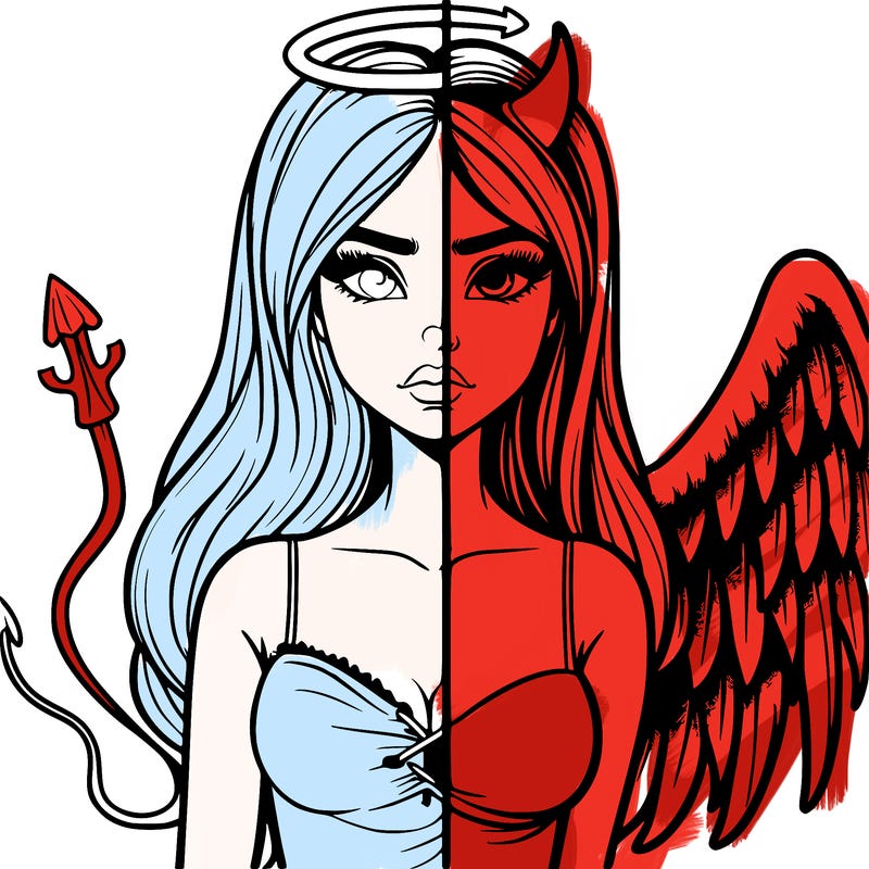 devil vs angel realistic girl