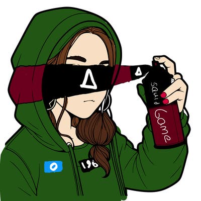 a realistic girl, spray painting